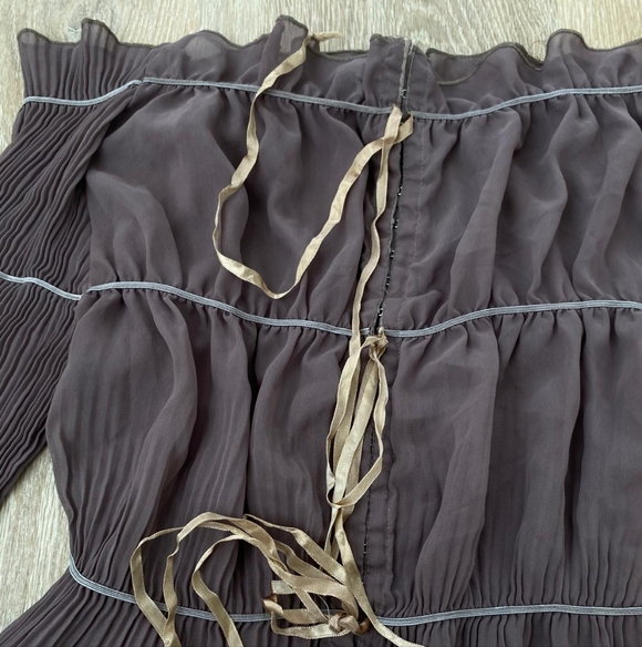 Renfaire Fantasy Elegant Brown Off-Shoulder Women's Top - Picture 6 of 11